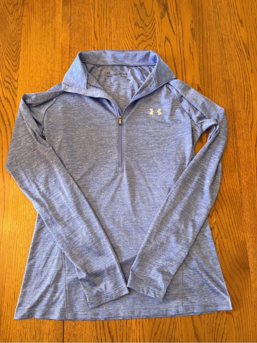 Under Armour Women's Heathered Light Blue Quarter Zip Cowl Pullover